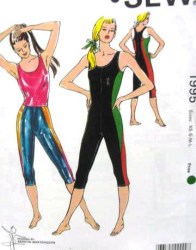 1995 KWIK SEW STRETCH UNITARD,TIGHTS, TANK TOP PATTERN XS-LG